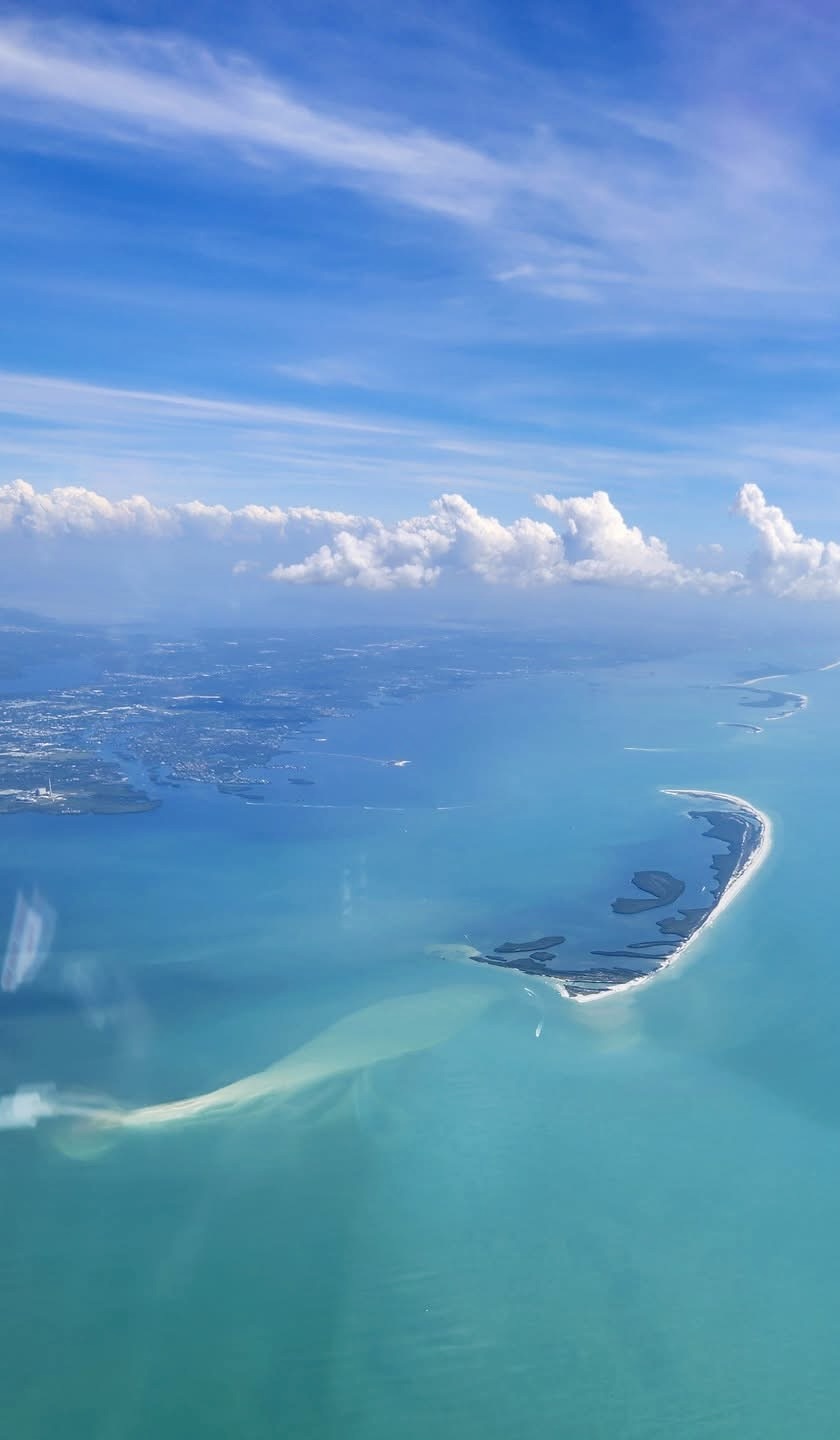 Aerial view of Anclote Key pristine barrier island